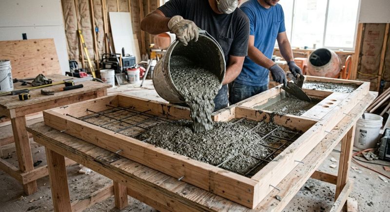 Concrete Countertop Pouring in Sonoma County, CA